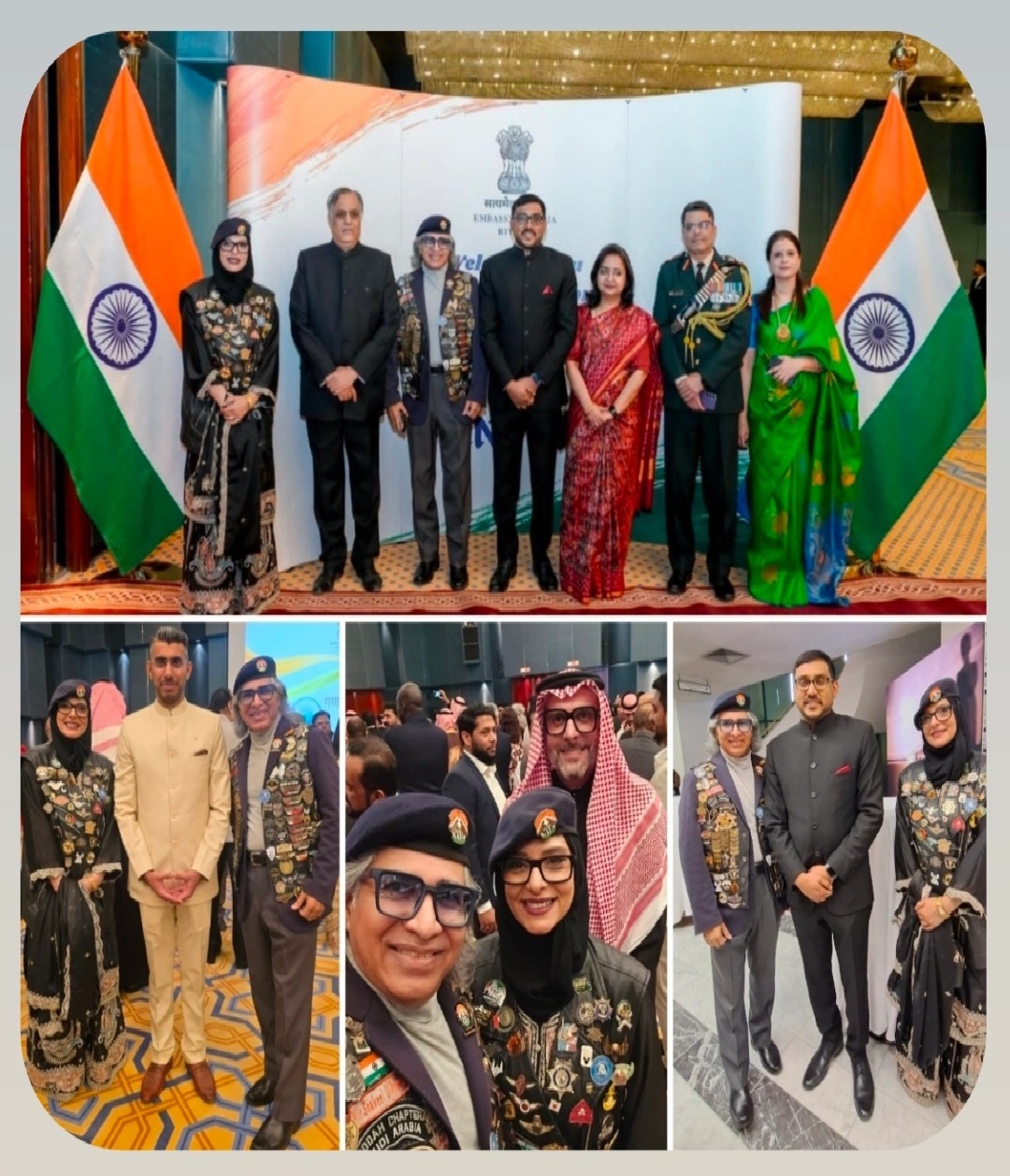 Capt. Amal Ahmed and Capt. Mir Shakeel UrRahman with H.E. Dr. Suhel Ajaz Khan and Embassy officials at the 77th Republic Day Reception