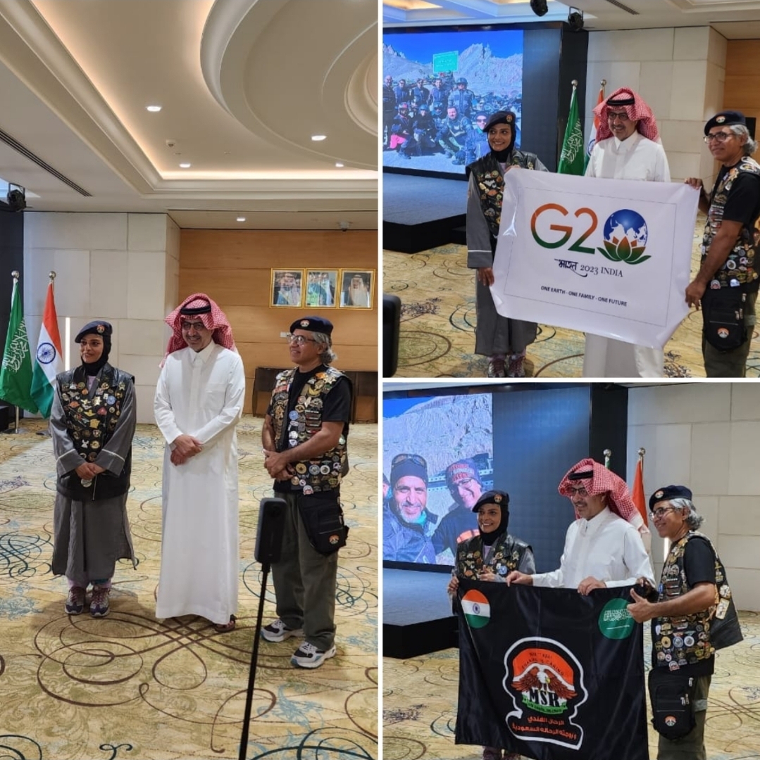 Capt. Amal Ahmed and Capt. Mir Shakeel UrRahman meeting H.E. Saleh bin Eid Al Hussaini at the Embassy of the Kingdom of Saudi Arabia in New Delhi