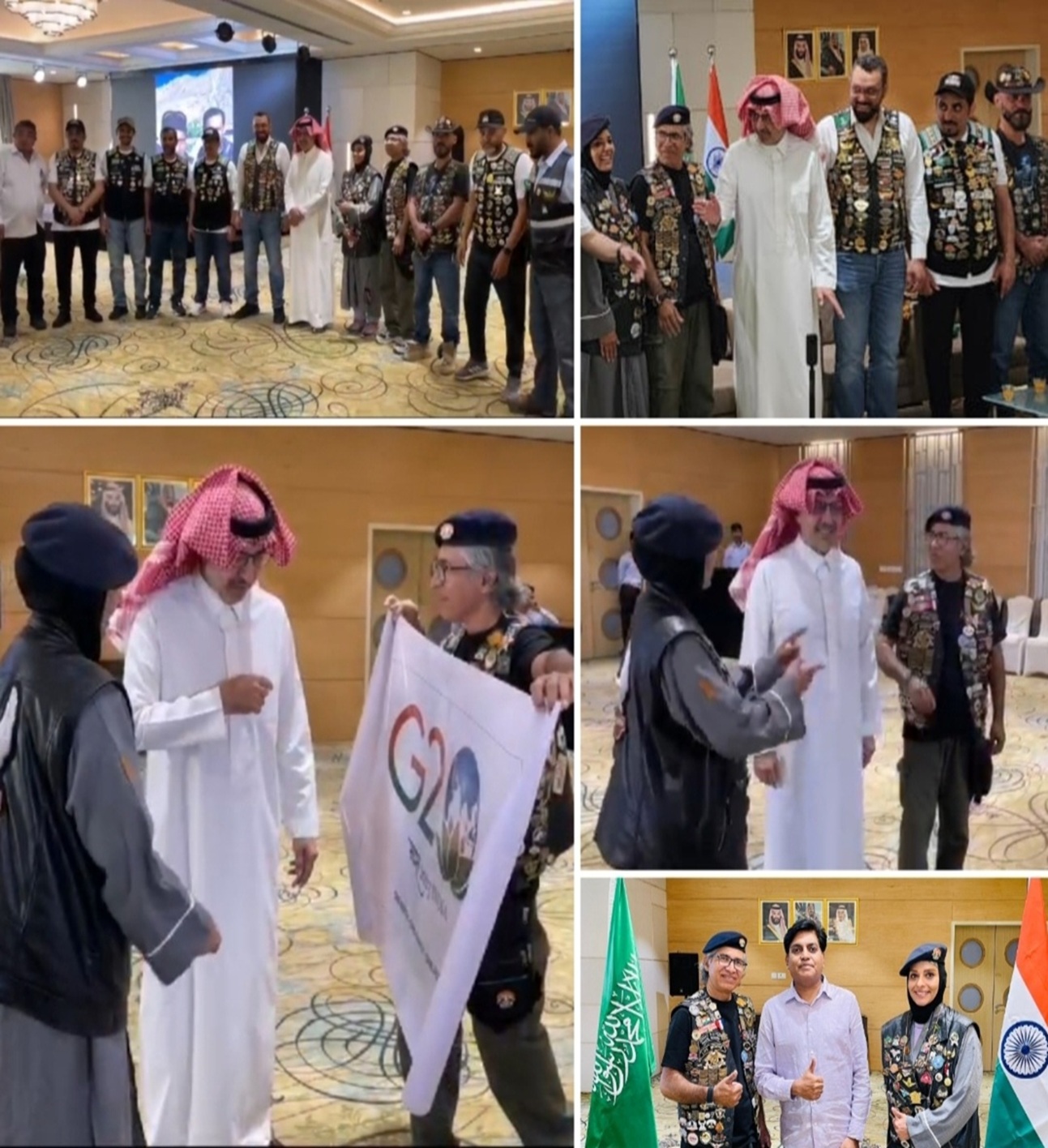 Indian Saudi Couple Travellers and the adventure team with H.E. Saleh bin Eid Al Hussaini at the Embassy of the Kingdom of Saudi Arabia in New Delhi in 2023